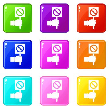 9 set dur tabela simgeleri gösterilen el