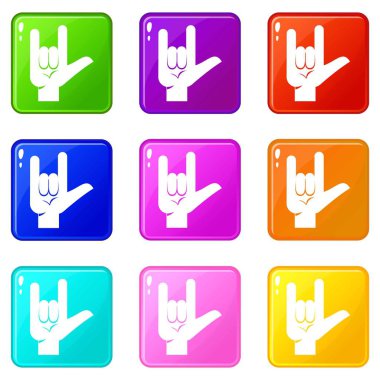 Rock hareket simgeler 9 kümesini