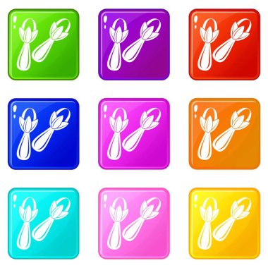 Baharat karanfil Icons 9 set