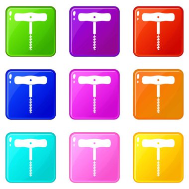 9 set bir metal spiral kutsal kişilerin resmi ile düşünüp