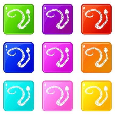 Benekli yılan Icons 9 set