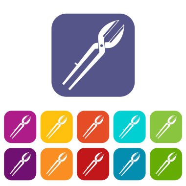 Metal simgeleri düz ayarlamak makas