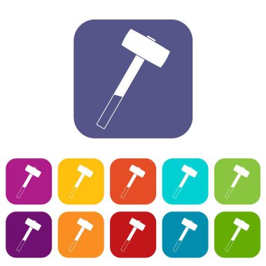 Balyozla simgeleri düz ayarlamak