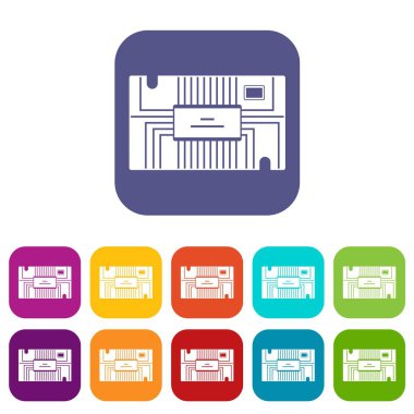 Mikroçip simgeleri düz ayarlamak