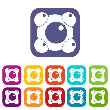 Kimyasal ve fiziksel molekülleri simgeleri düz ayarlamak