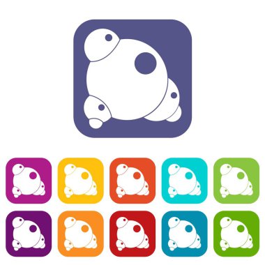 Kimyasal ve fiziksel molekülleri simgeleri düz ayarlamak