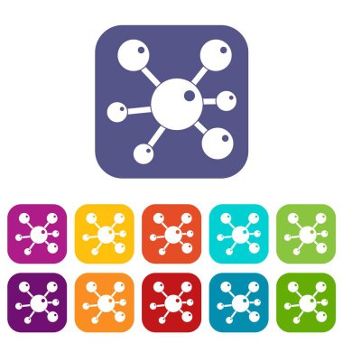 Kimyasal ve fiziksel molekülleri simgeleri düz ayarlamak