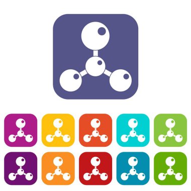 Kimyasal ve fiziksel molekülleri simgeleri düz ayarlamak