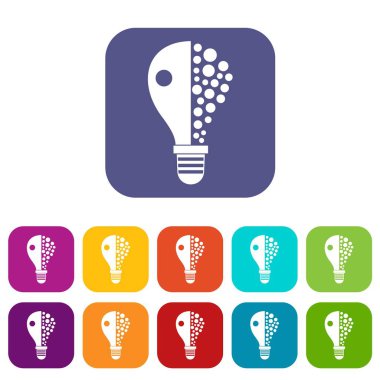 Düz set ampul simgeleri