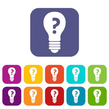 Ampul Icons set içinde soru işareti ile