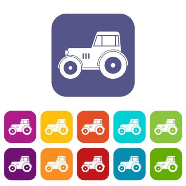 Traktör simgeleri düz ayarlamak