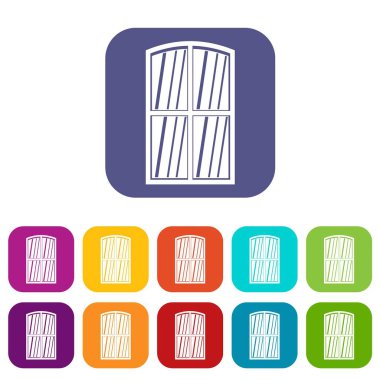 Ahşap pencere simgeleri düz ayarlamak