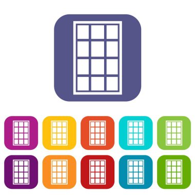 Pencere simgeleri düz ayarlamak beyaz kemerli