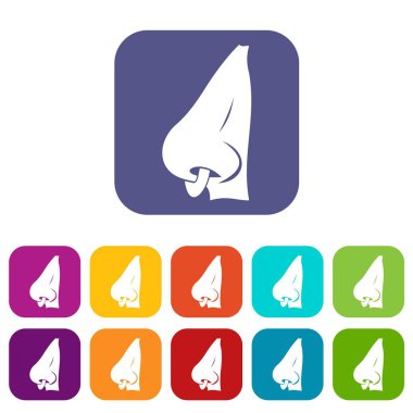 Delici simgeleri ile insan burnu düz ayarla