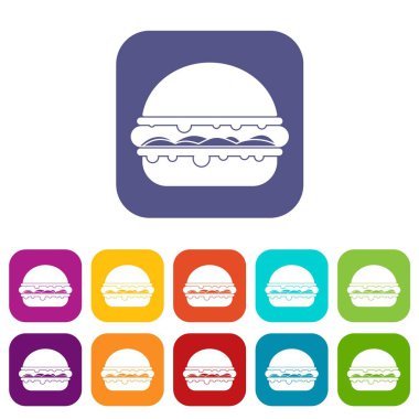 Burger simgeleri düz ayarlamak