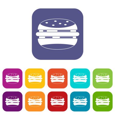 Burger simgeleri düz ayarlamak