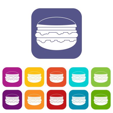 Burger simgeleri düz ayarlamak