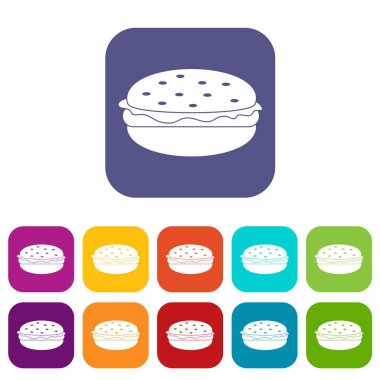 Burger simgeleri düz ayarlamak