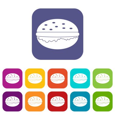 Burger simgeleri düz ayarlamak