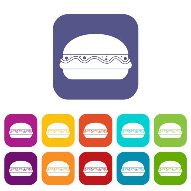 Burger simgeleri düz ayarlamak