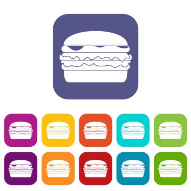 Burger simgeleri düz ayarlamak