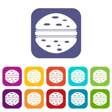 Burger simgeleri düz ayarlamak