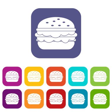 Burger simgeleri düz ayarlamak