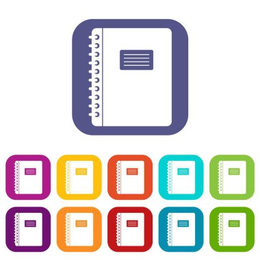 Spiral not defteri simgeleri düz ayarlamak