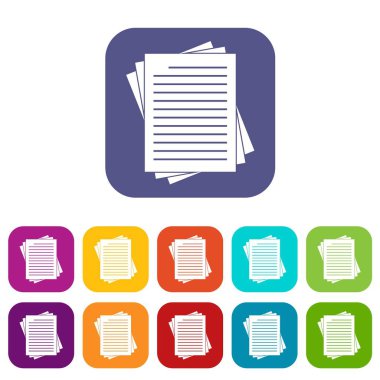 Vintage set simgeleri düz kağıt astarlı