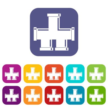 Drenaj sistemi simgeler düz ayarla