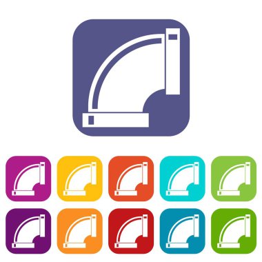 Düz bağlantı boruları Icons set