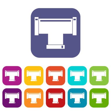 Düz set T boru bağlantı simgeleri