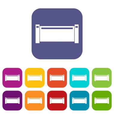 Düz boru parça Icons set