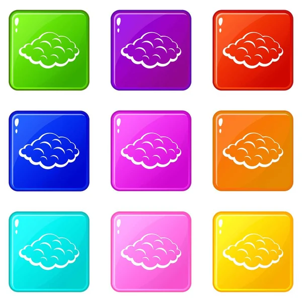 Kleine wolk pictogrammen 9 set — Stockvector