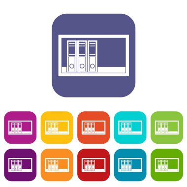 Office klasörler raf simgeleri düz ayarla