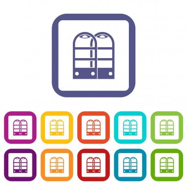 Dükkanı güvenlik anti theft sensör gates Icons set