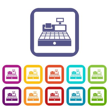 Düz satılık kasa Icons set