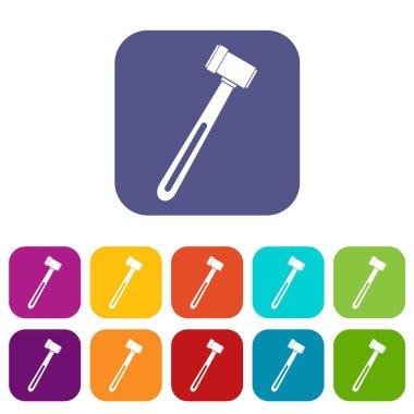 Tıbbi çekiç simgeleri düz ayarlamak