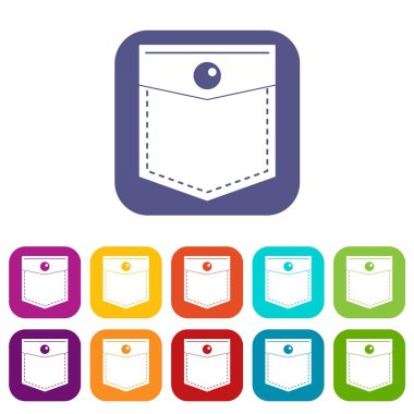 Siyah cep sembol simgeler düz ayarla