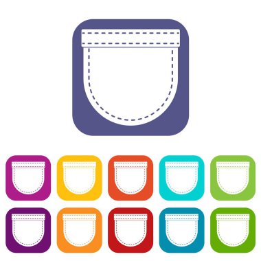 Gömlek cep simgeleri düz ayarlamak