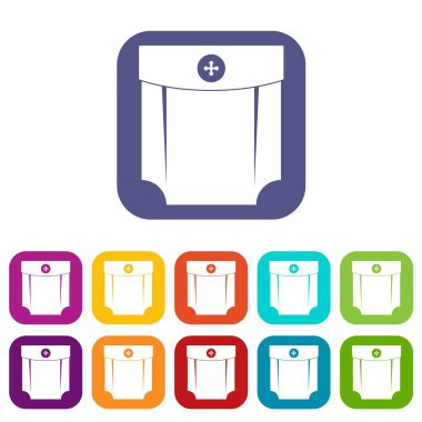 Cep tasarım simgeler düz ayarla