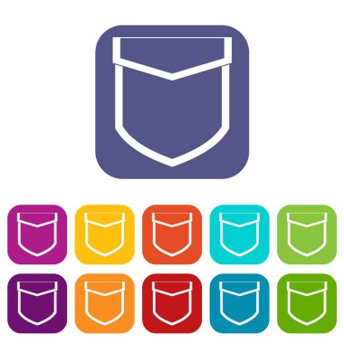 Cep kapak simgeler düz ayarlamak ile