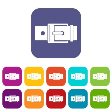 Kare ile kemer tokası düz ayarlamak simgeleri