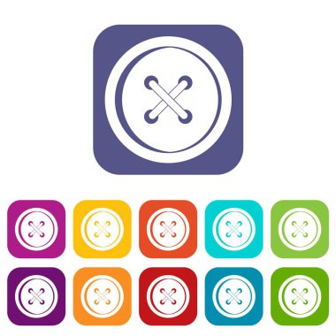 Plastik düğme simgeleri düz ayarlamak