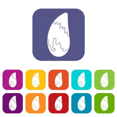 Brezilya cevizi simgeleri düz ayarlamak