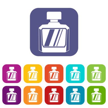 Kavanoz parfüm simgelerin düz ayarla