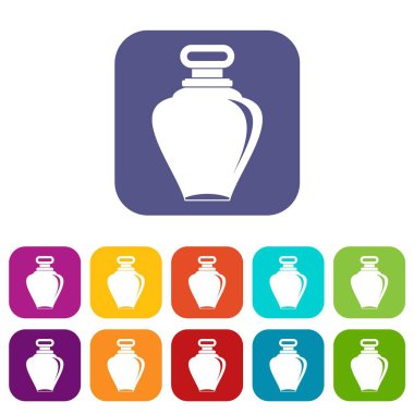 Parfüm şişesi simgeleri düz ayarlamak