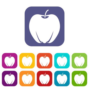 Olgun elma simgeleri düz ayarlamak