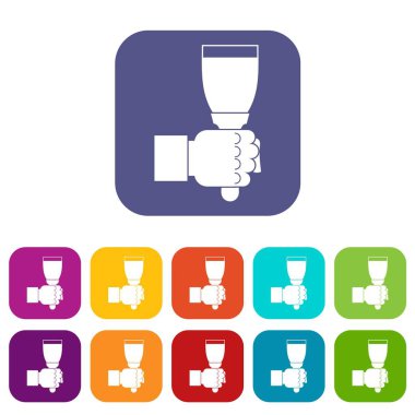 El hjlding boya fırça simgeleri düz ayarlamak