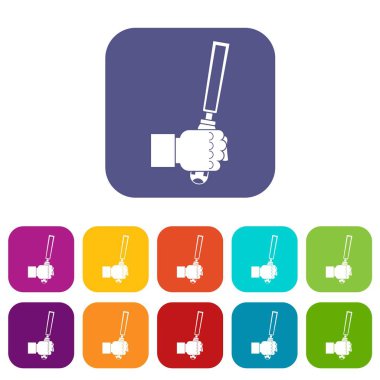 Araç düz ayarlamak adam hend Icons kalem ucu